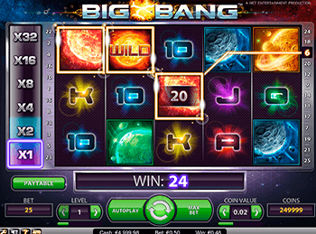 Онлайн аппарат Big Bang в онлайн казино